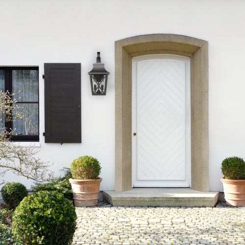 Large Black Outdoor Glass Wall Lantern