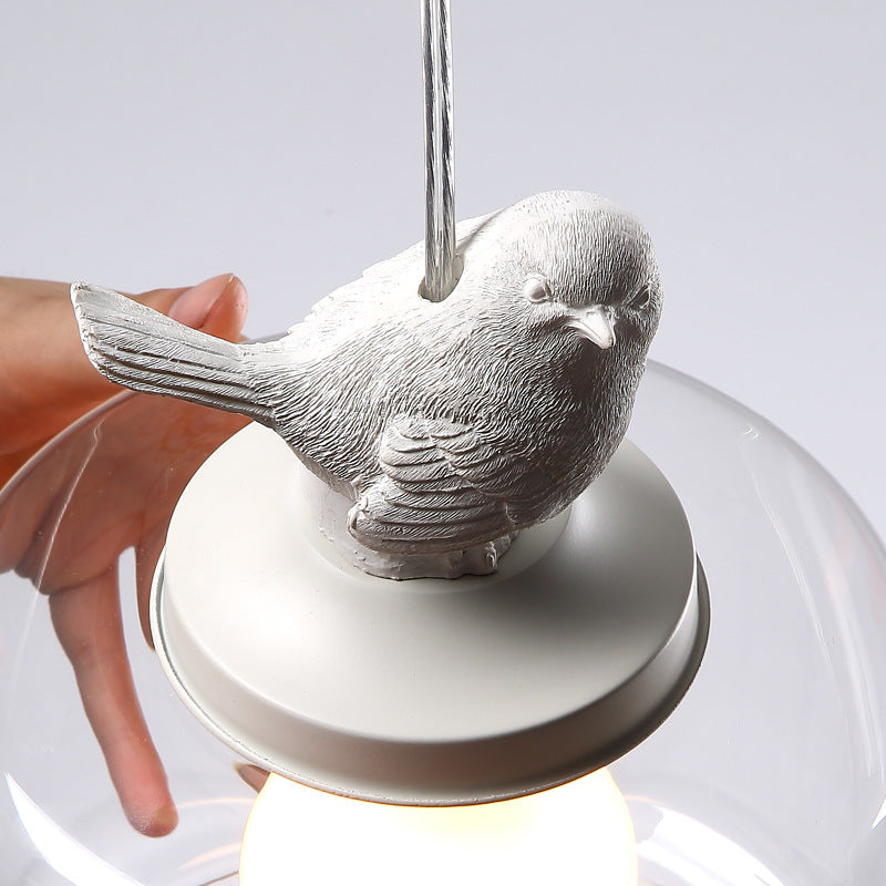 Sculptural Bird Glass Pendant Light