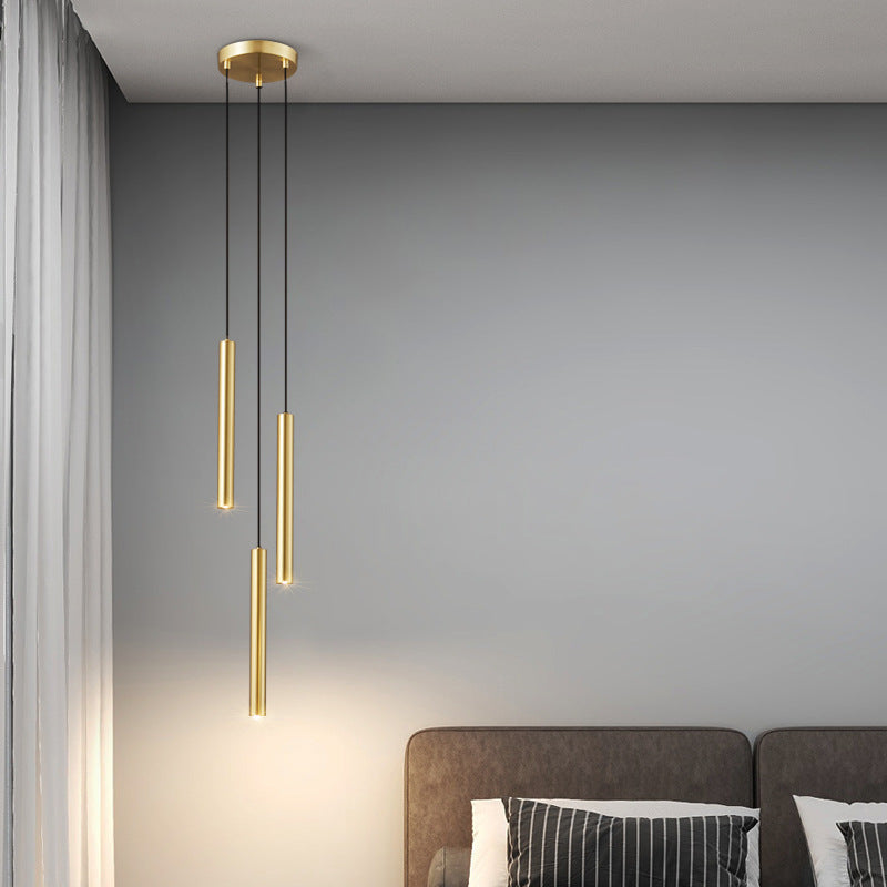 Slim Black Copper Bedside Pendant Light