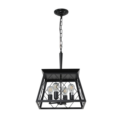 Black 4-Light Farmhouse Dining Chandelier