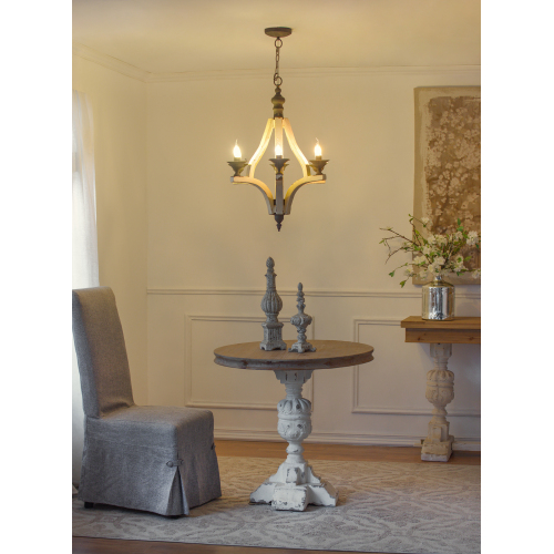 Distressed Wood 6-Light Farmhouse Chandelier