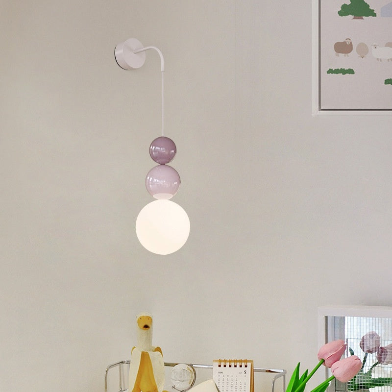 Cream Style Bedroom Bedside Creative Gourd Corridor Aisle Small Wall Lamp / Chrome X Bright White