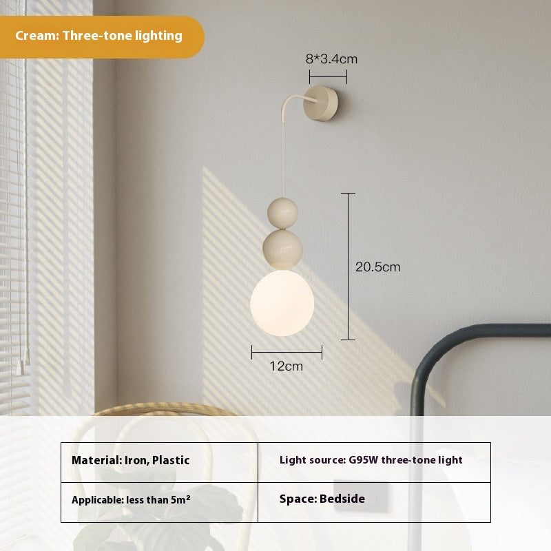 Cream Style Bedroom Bedside Creative Gourd Corridor Aisle Small Wall Lamp
