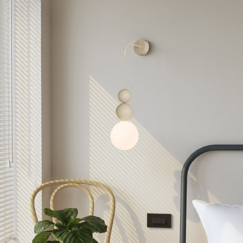 Cream Style Bedroom Bedside Creative Gourd Corridor Aisle Small Wall Lamp / Purple X Light Purple