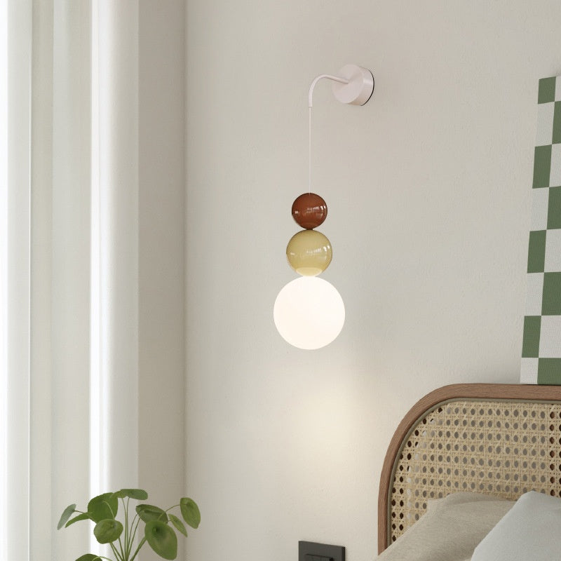 Cream Style Bedroom Bedside Creative Gourd Corridor Aisle Small Wall Lamp