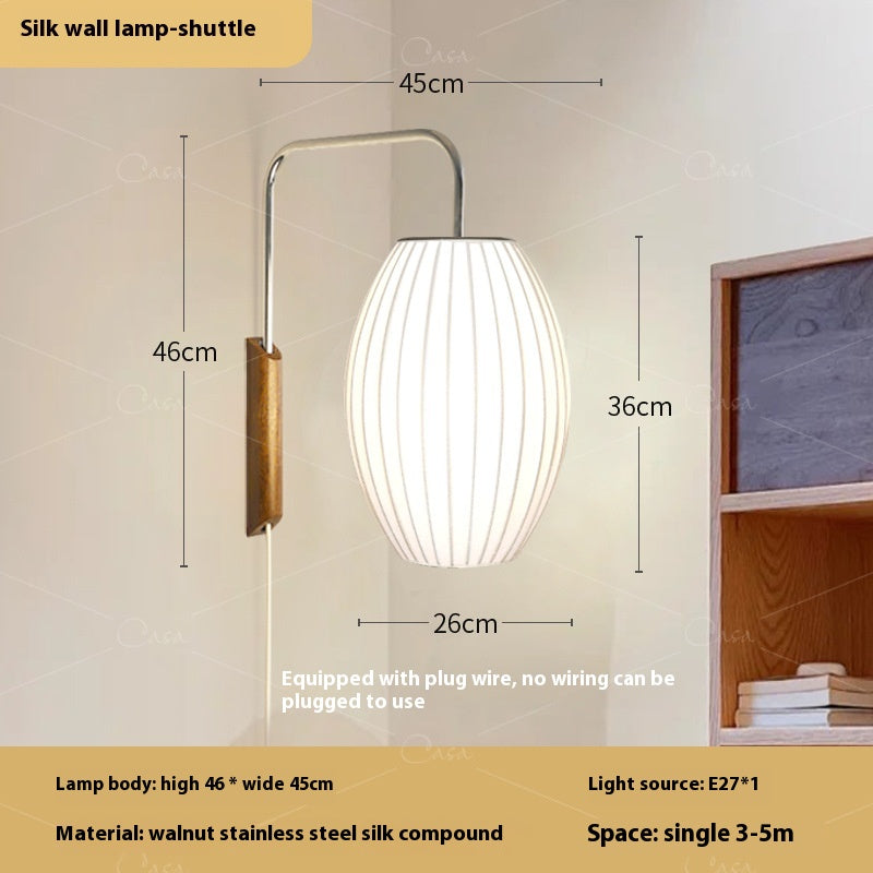 Creative Drawstring Wabi Sabi Style Japanese Bedside Reading Light / Waist Drum Style / EU