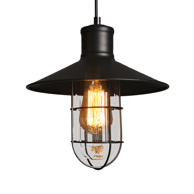 Black Bird Cage Industrial Pendant Light
