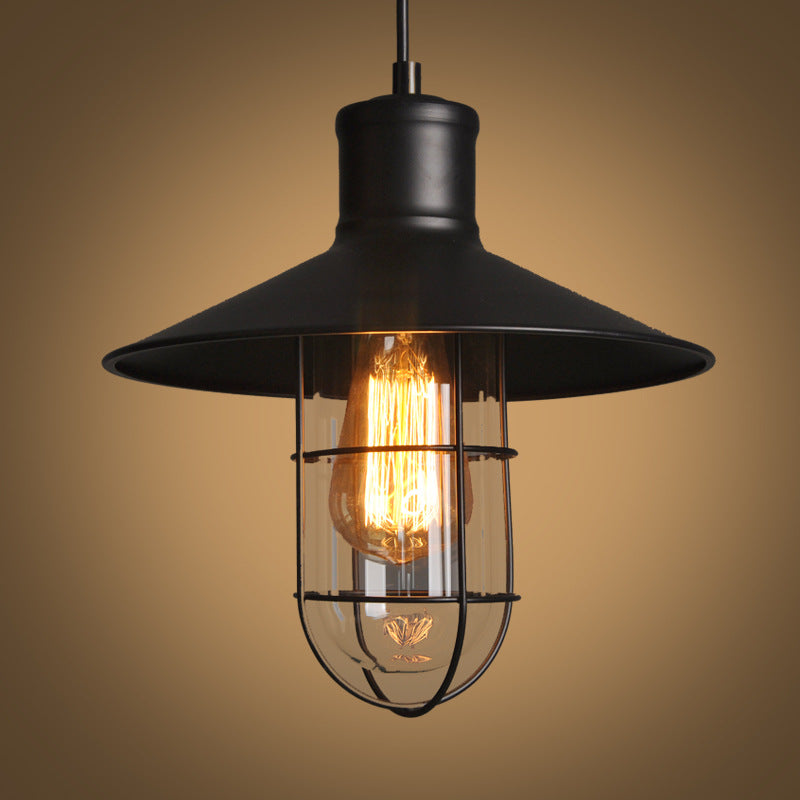 Black Bird Cage Industrial Pendant Light