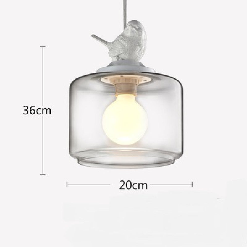 Sculptural Bird Glass Pendant Light