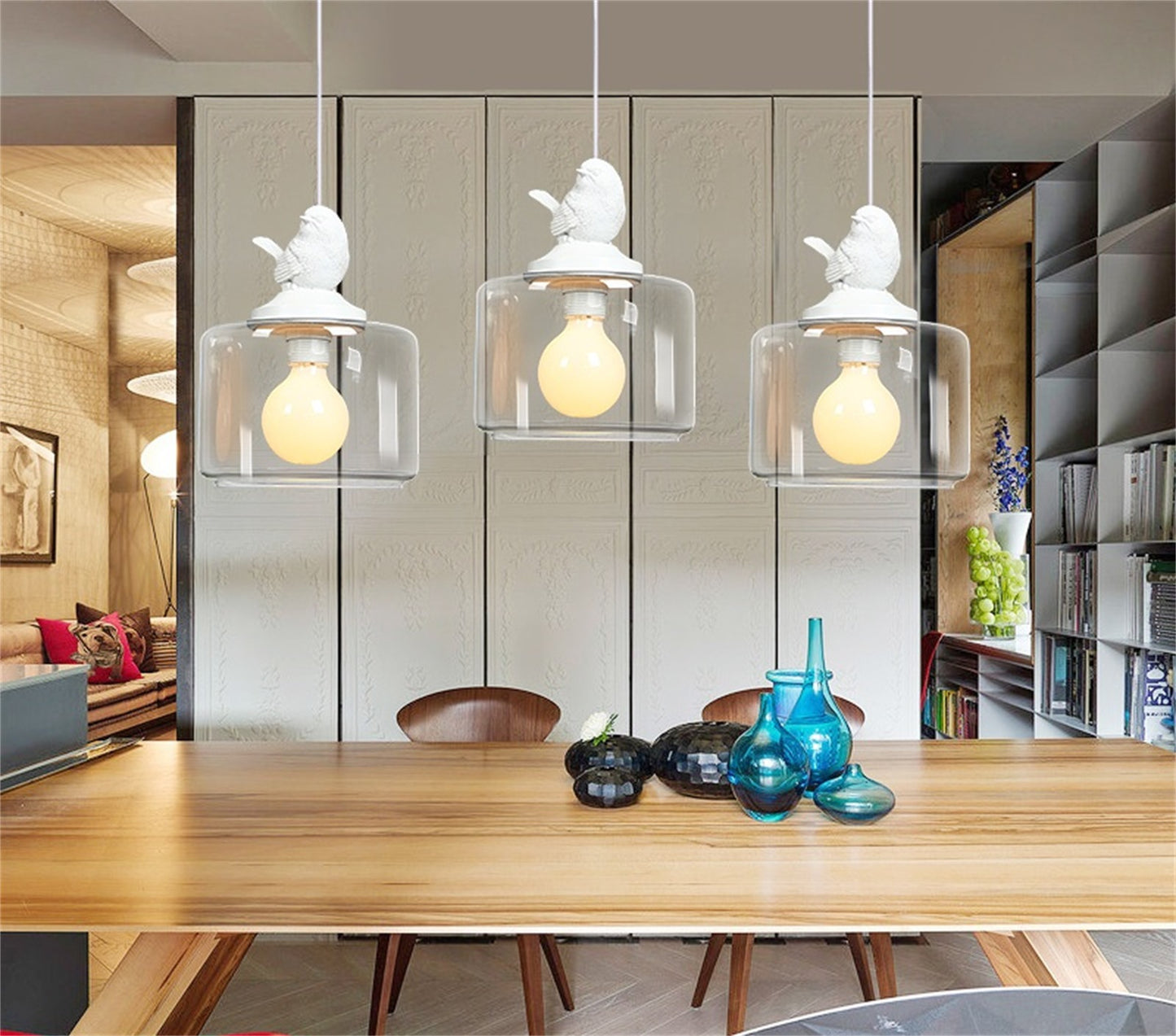 Light Luxury Dining-room Lamp Creative Bar Counter Entrance Stairs Creative Designer Bird Light / White Light / Bird Single Head