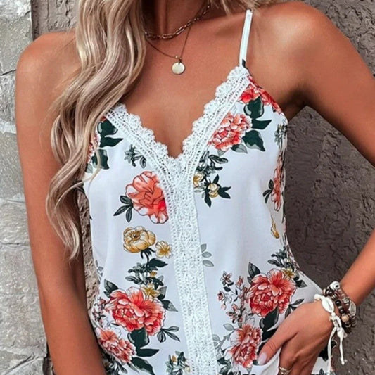 Lyra Floral V-Neck Summer Camisole