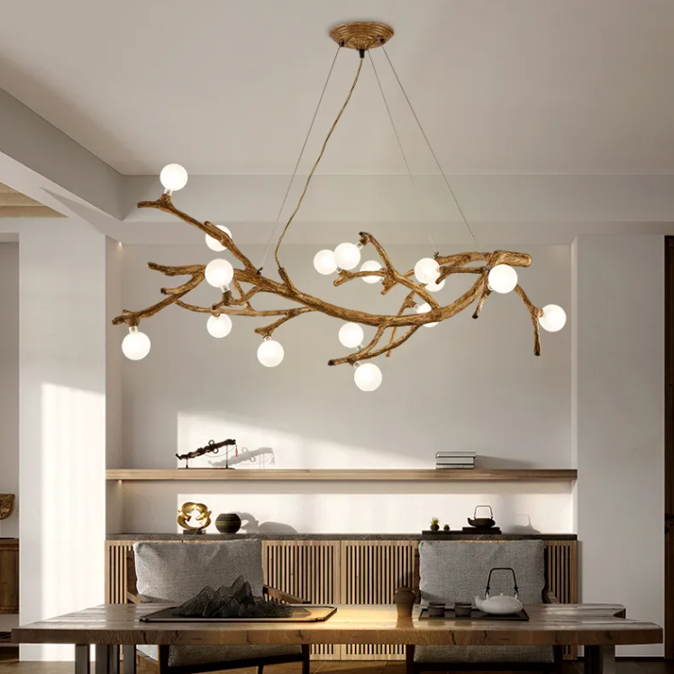 Restaurant Chandelier Decorative Tree Branch Lights Zen Japanese Wabi-sabi Wind Lamps / 10head warm light