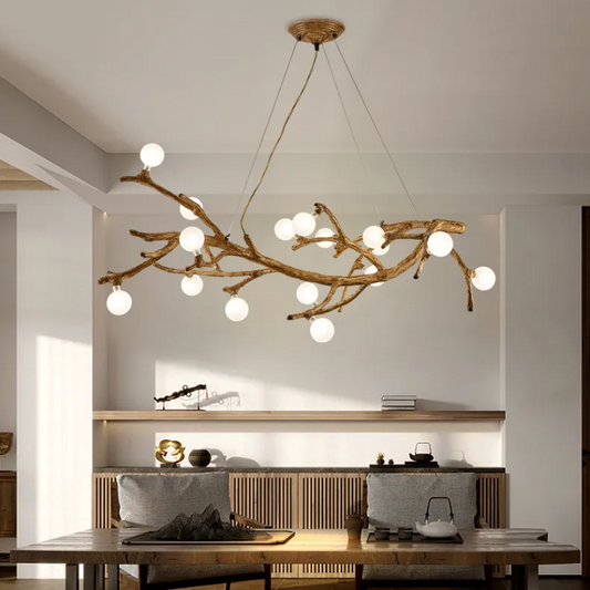Restaurant Chandelier Decorative Tree Branch Lights Zen Japanese Wabi-sabi Wind Lamps / 10head warm light