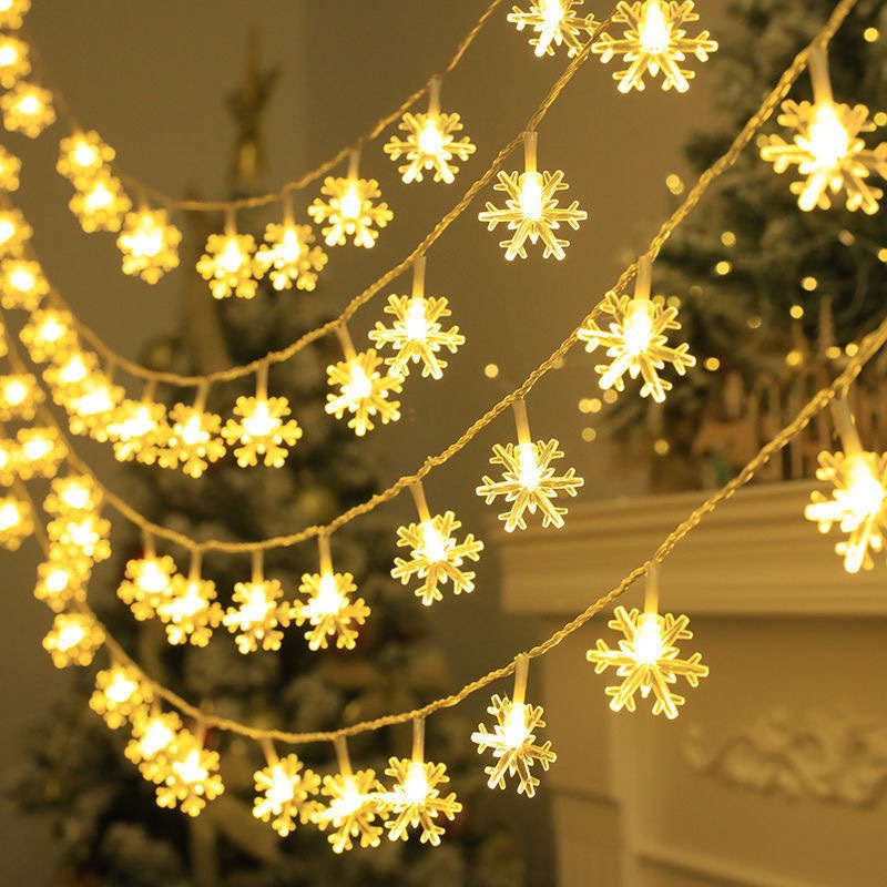 Room Decoration LED Snowflake Lighting Chain / Snowflake Warm White / 3 M 20 Lamp Battery Box