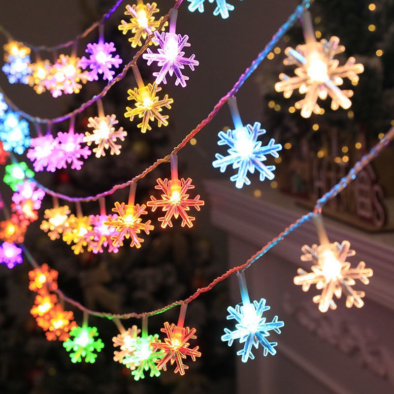 Room Decoration LED Snowflake Lighting Chain / Snowflake Color / 3 M 20 Lamp Battery Box