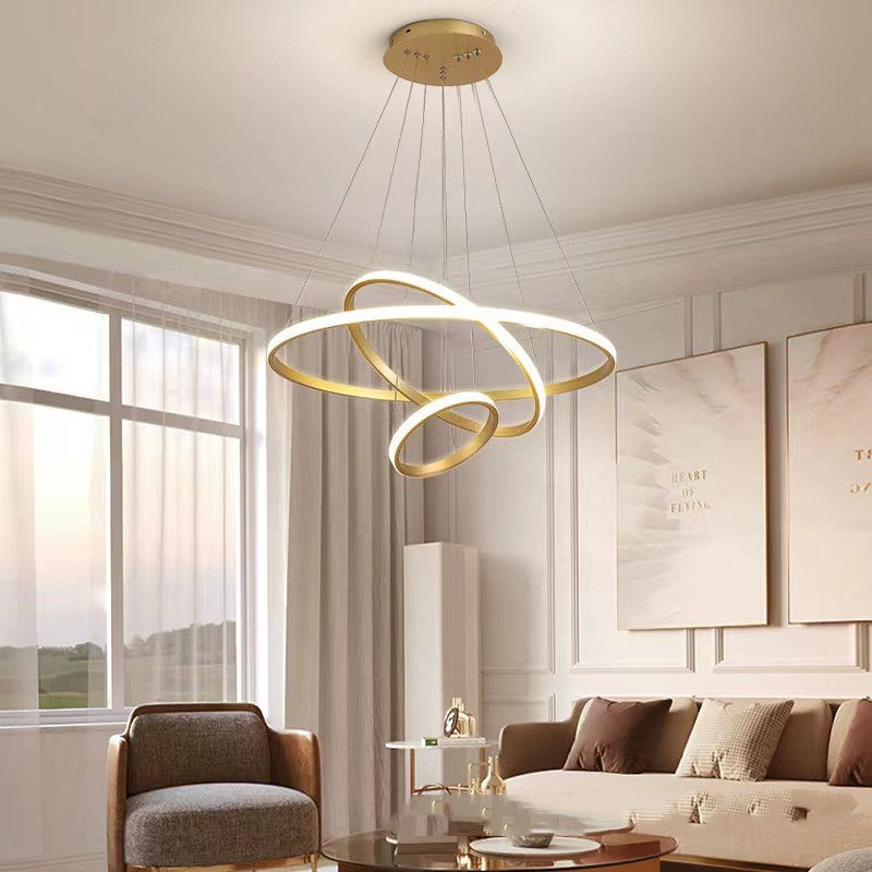 The Dining Room Chandelier Surrounds The Smart Eye Protection Living Room Bedroom / White Model A 70cm / Three color dimming / 220V