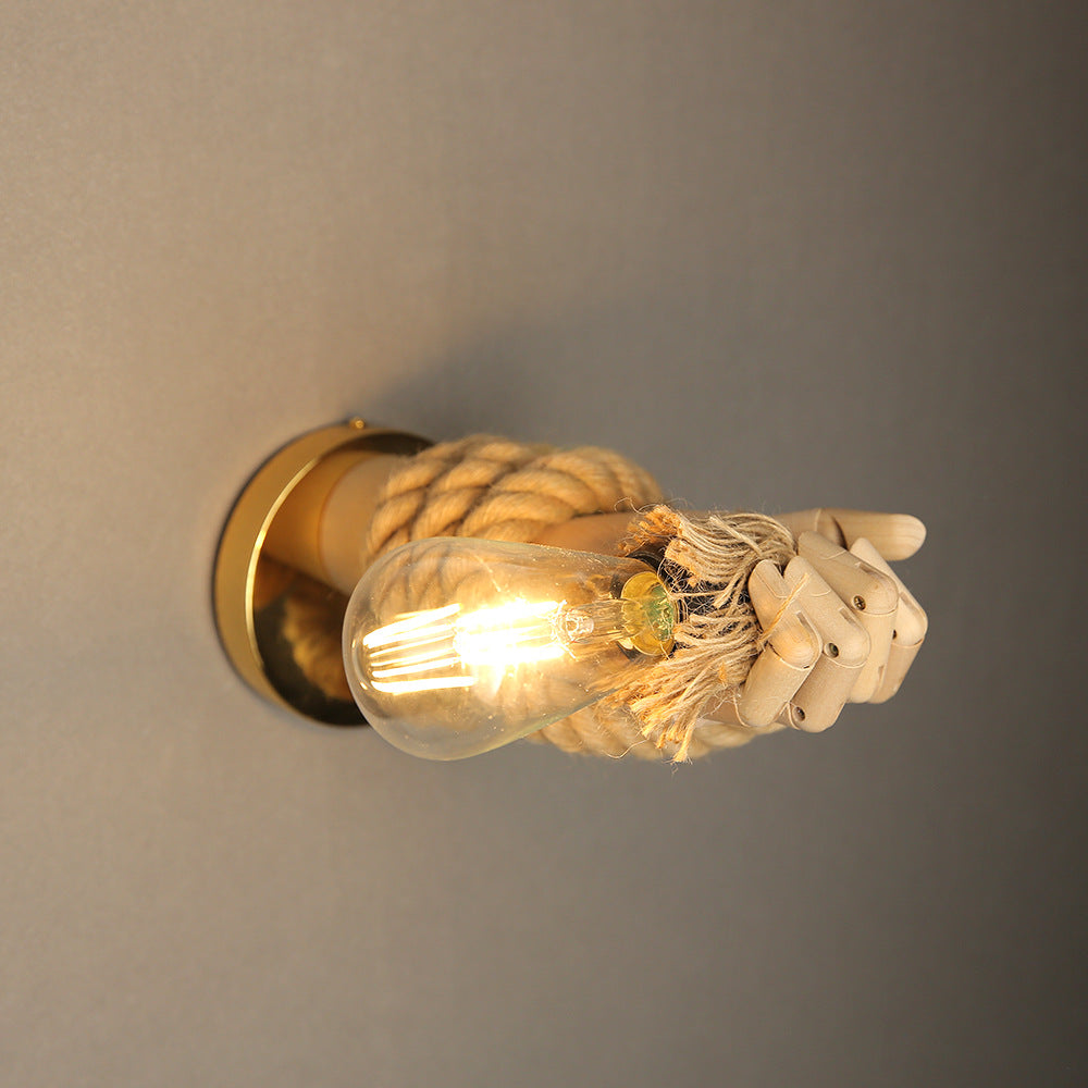 Vintage Ornament Mechanical Hand Wall Lamp / E27led Light Source / Right Hand